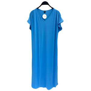 Vestido Midi informal Kayla para mujer, poliéster suave de alta calidad, transpirable, ecológico, cuello en V, cómodo, duradero, patrón sólido - Product Image 4