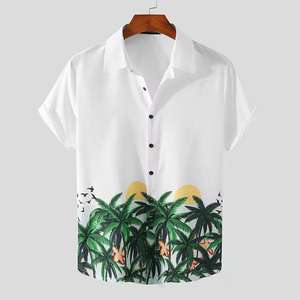 Vêtements de plage hawaïens pour hommes chemise imprimée à manches courtes short de plage imprimé nouvelle vague d'été ensemble deux pièces - Product Image 2