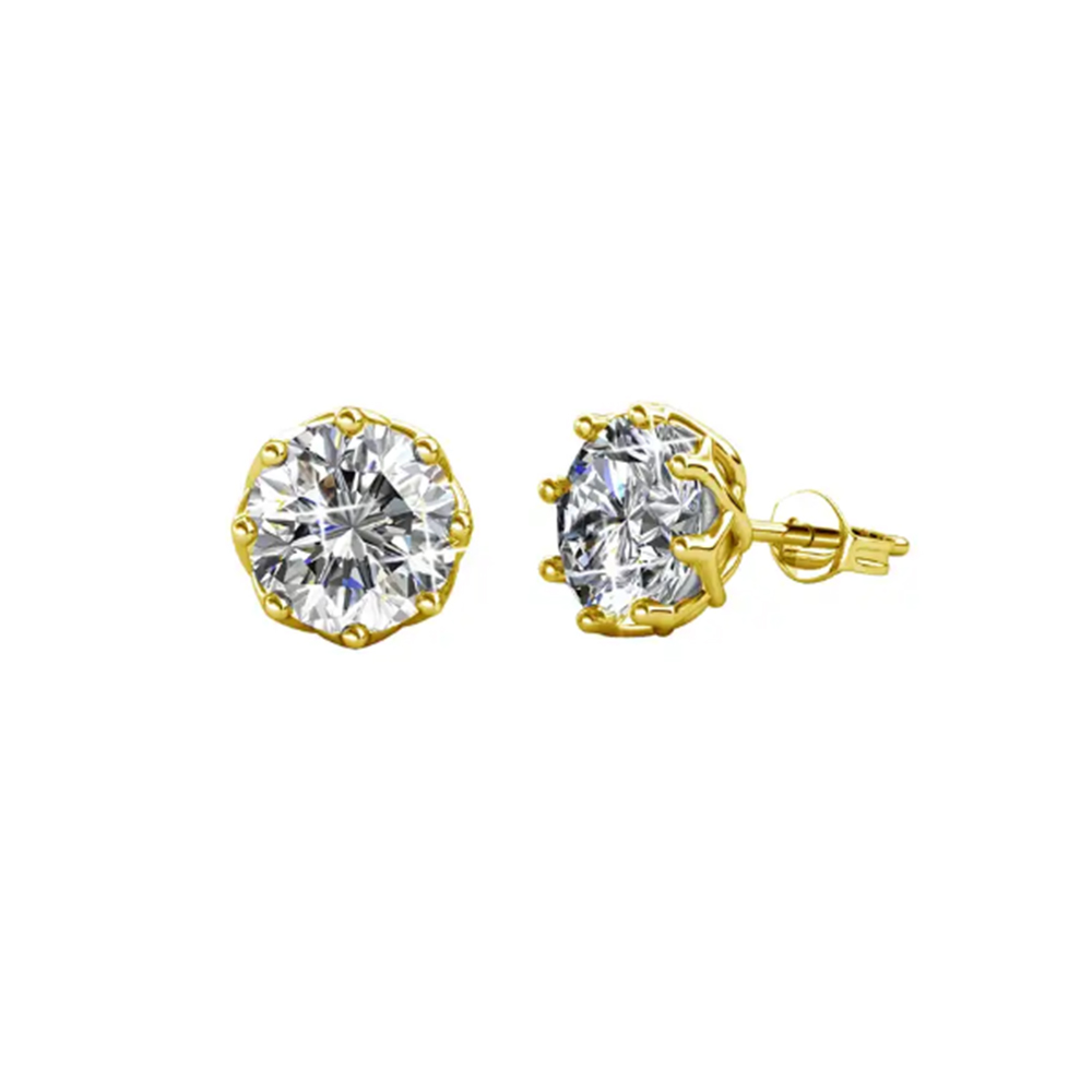 Brass 18K Yellow Gold Plated Classy Earrings For Women