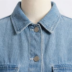 Fall Fashion Women Vintage Denim <b>Jacket</b> Long Sleeve Button Down Custom <b>Ladies</b> Jean Coat Streetwear Apparel Top Customized Color - Product Image 4