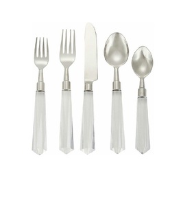 Ensembles de salle à manger design couverts longs plaqués argent noir avec abat-jour doré poignée en résine couverts ensemble de service sushi - Product Image 5