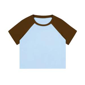 T-shirts courts pour femmes à manches raglan avec logo personnalisable à la mode - Product Image 3