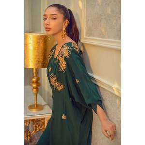 Sienna Handmade Satin Empire Waist A-Line <b>Kaftan</b> for <b>Summer</b> - Product Image 2