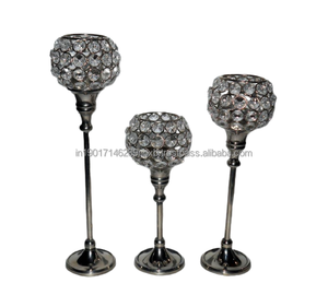 Bougeoir décoratif carré en cristal, décor en argent, autre support de bougie brillante pour l'intérieur et l'extérieur - Product Image 5