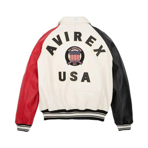 Chaquetas Avirex de piel de vaca 100% hechas a medida chaquetas Avirex de piel de vaca para hombre de talla grande a la moda al por mayor - Product Image 2