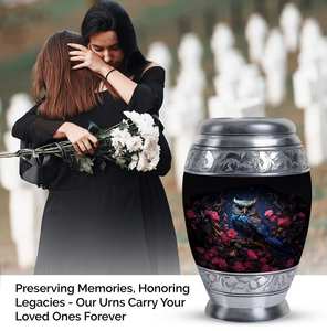 Urne mystique hibou et fleurs pour cendres Urne décorative en aluminium personnalisée Souvenir moderne pour adultes pour amoureux des hiboux Urne personnalisée - Product Image 5