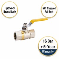 Vanne à boisseau sphérique en laiton pleine passée OMANS D1022, filetage NPT, pour coupure d'eau, joint PTFE, 16 bars, plomberie industrielle, OEM, garantie 5 ans