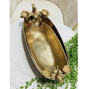 Cuenco irrompible con acabado en bruto de aluminio con diseño de hojas para ensalada, vajilla decorativa, cuenco con Juego de 2 - Product Image 6