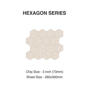 Azulejos de mosaico de cuerpo entero hexagonal de 73mm | Azulejos de porcelana de mantequilla para decoración de suelo y pared de interior y exterior - Product Image 2