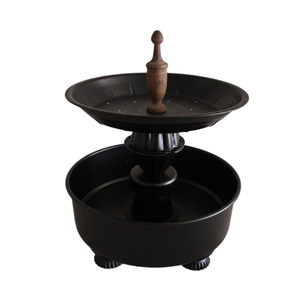 Soporte para Pastel de Hierro Galvanizado de Una Sola Capa con Mango de Madera, Acabado en Recubrimiento de Polvo Negro Mate, Directo de Fábrica, para el Hogar - Product Image 5