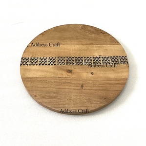 บล็อกสับไม้อะคาเซียทรงกลมสุดสร้างสรรค์ผลิตภัณฑ์จากไม้ไผ่เครื่องใช้ในครัวอุปกรณ์ในครัวเขียงและจานชีสทำจากไม้ - Product Image 3