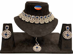 ชุดสร้อยคอแบบสวมติดรอบลำคอมีสไตล์คลาสสิกพร้อมต่างหูเครื่องประดับแฟชั่นสำหรับปาร์ตี้วันครบรอบงานอีเว้นท์ตามประเพณีไอเดียของขวัญ - Product Image 3