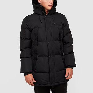 Vêtements d'extérieur veste d'hiver à capuche en fourrure avec logo personnalisé 900 mm veste en duvet d'oie surlongueur en poly pour hommes - Product Image 3