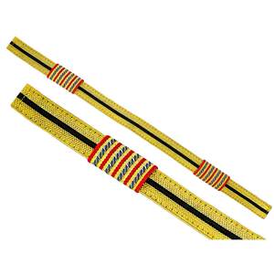 Green and silver stripes and with <b>snap</b> fastener Customized Golden Bullion Macrame <b>Cap</b> Cords for Ceremonial Uniforms Garment Use - Product Image 4