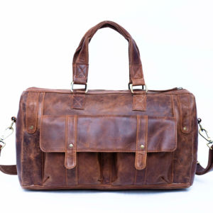 Venta caliente personalizado cuero genuino viaje Weekender Duffle Bag gimnasio deportes Tote cierre de cremallera moda bolsa de lona para la noche - Product Image 1