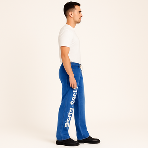 Jambe droite Sun Fade Joggers avec impression bouffante taille élastique personnalisée 100 pour cent coton pantalons de survêtement pantalons pour hommes pantalons pour hommes - Product Image 4