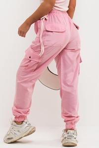 Hip Hop Style été plat avant respirant rose solide uni à la mode personnalisé plusieurs poches coton Cargo pantalon femmes - Product Image 5