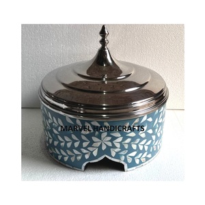 Trending Serving guisos madre de perla de madera de acero inoxidable Calentador de alimentos hotpot MOP Tazón para servir juegos de utensilios de cocina Gulf KSA - Product Image 1