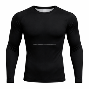 เสื้อแรชการ์ด BJJ No Gi เสื้อคอมเพรสชั่น ตะเข็บแบบ Flatlock ป้องกันการเสียดสี ออกแบบเองได้ แบรนด์ส่วนตัว ผ้ายืดสแปนเด็กซ์/ไนลอน แห้งเร็ว 240 กรัม - Product Image 4