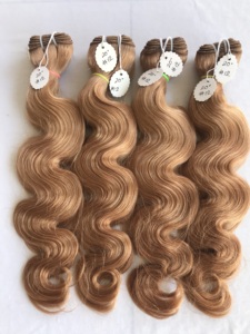 Single Donor 24" Inch <b>Body</b> <b>Wave</b> Indian Hair Extensions Good Quality Virgin Hair Grade 12A No.18 Colored Bundle Looking Good - Product Image 5