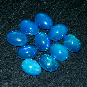 Paraiba โอปอลสีฟ้าธรรมชาติ10X8มม. Cab แท้ Paraiba Opal Cabochon เต็มรูปแบบของไฟพลอยโอปอลแท้สำหรับแหวน - Product Image 2