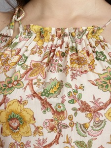 Robe d'été en coton indien fait à la main sans manches imprimé floral fête porter taille naturelle élégant cadeau personnalisé en vente! - Product Image 4