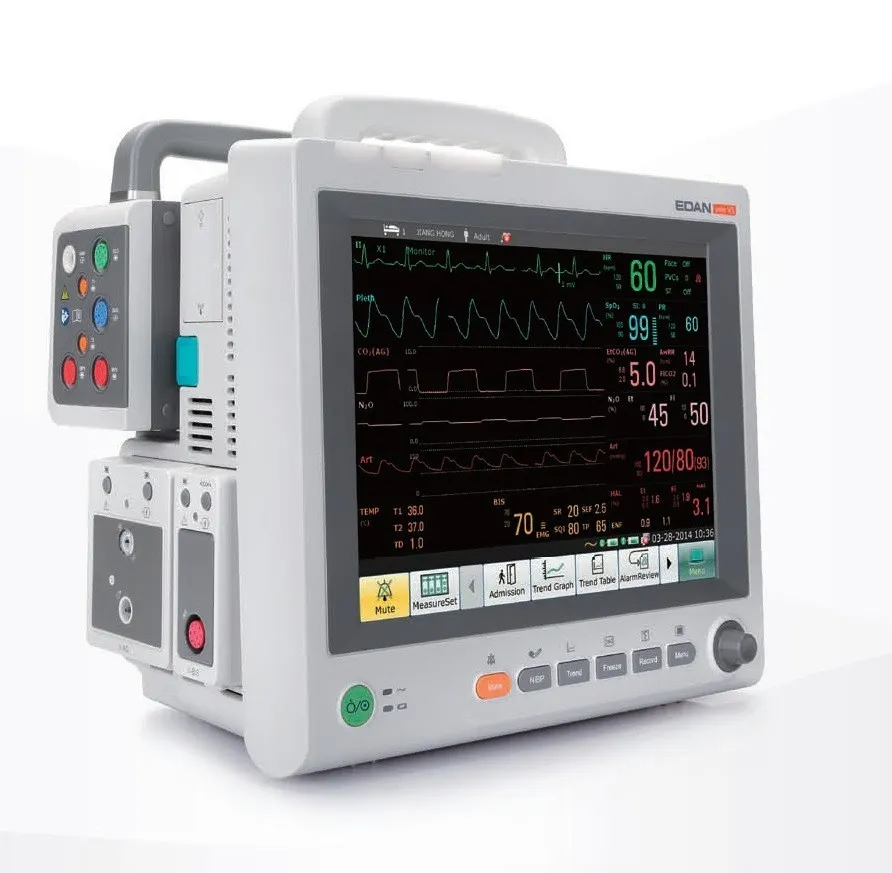 Edan Elite V5 Patiënt Monitor 12 Inch Lcd Touchscreen Met Snelmenu Monitoring Icg Rm Bis Hl7 Output Verpleegster Call Pam Port