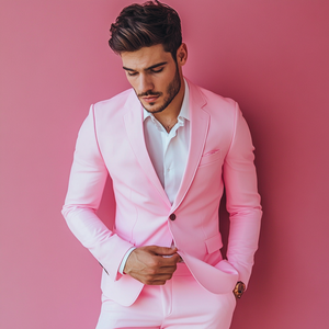 Traje de 3 Piezas para Hombre, Corte Moderno y Ajustado, Blazer, Chaleco y Pantalones, para Reuniones de Negocios, Oficina, Bodas, Recepción de Novios - Product Image 6