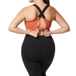 Soutien-gorge de yoga taille plus à maintien moyen, dos croisé, respirant, extensible, pour femmes rondes - Product Image 1