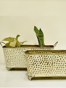 กระถางโลหะลายนูนสำหรับตกแต่งบ้านสวน - Product Image 2