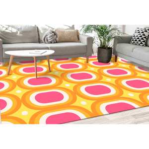 Tapis psychédélique rétro : design ondulé et étrange, décoration moderne pour la maison, tapis doux non tissé - Product Image 1