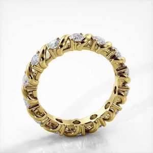 แหวนหมั้น Infinity ขนาด 3 มม. ประดับเพชรทรงกลมเพาะเลี้ยงในห้องปฏิบัติการ ดีไซน์แบบเชือก แหวนแต่งงานเรียบหรู แหวนครบรอบสำหรับผู้หญิง เครื่องประดับออกแบบตามสั่ง - Product Image 2