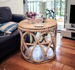 Taburete sin espalda de caña de bambú artesanal antiguo, muebles de consola con incrustaciones de hueso otomanos para el hogar, oficina, sala de estar, apartamento - Product Image 2