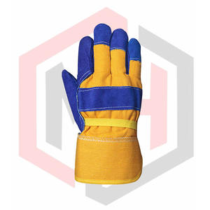 Guantes de Palma de cuero texturizado duradero con protección antiquímica resistente al desgarro y transpirable para construcción y jardinería - Product Image 4