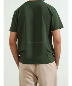2026 Hot Sale Men's <b>Olive</b> <b>Green</b> Cotton <b>T</b>-<b>Shirt</b> Short Sleeve O-Neck Regular Fit Solid Casual Jersey Woven Breathable Acid Wash - Product Image 4