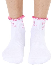 Calcetines deportivos personalizados con diseño de lazo con volantes Calcetines antideslizantes de algodón para mujeres bebé niño Pilates Yoga interior al por mayor - Product Image 4