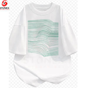 T-shirt blanc surdimensionné pour homme, imprimé graphique sur le devant, 100% coton, col rond, streetwear, tee-shirt de printemps, séchage rapide, respirant, écologique - Product Image 1