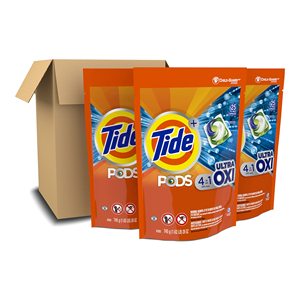 Tide PODS detergente líquido para ropa jabón Pacs, 4 en 1 Ultra Oxi, compatible con HE, paquete de valor de 3 bolsas, 75 unidades - Product Image 6