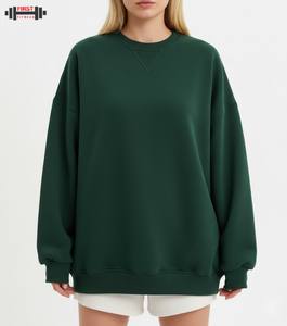 Sudadera con Capucha de Invierno para Mujer, Logotipo Personalizado en la Parte Delantera, Hombros Caídos, Manga Larga, Alta Calidad, Negra, Estilo Casual Urbano, Talla Grande - Product Image 4
