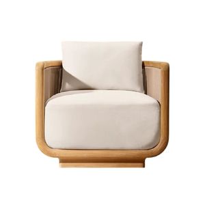 Sillón de exterior de lujo Velmora The Emma, sofá de jardín, sillón de patio para hotel o resort, sillón de madera con cuerda, muebles modernos - Product Image 1