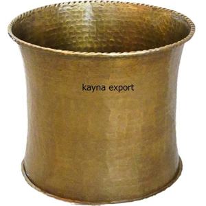 Artesanía decorativa cobre antiguo acabado Metal diseñador jardinera cubo hogar jardín suministros metal maceta colgante flor cubo - Product Image 3