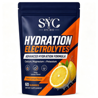 SYC BIO Elektrolyt Hydratatie Gummies, Calcium Magnesium Kalium Mengsel, Groothandelsdistributeurs, 60 stuks, OEM ODM Bulk Leverancier