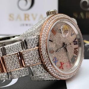 Relojes mecánicos chapados en oro rosa VVS Clarity Moissanite Diamond Reloj automático Iced Out Hip Hop Style para hombres y mujeres - Product Image 1