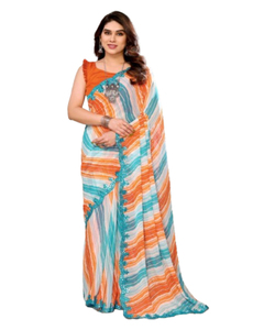 Nouvelle soie lourde KOTA DORIYA imprimé Saree coton feuille impression numérique effet BRASSO parfaitement assorti chemisier formel pour les fêtes - Product Image 1