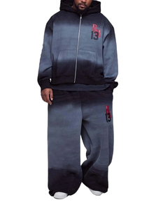Streetwear à logo personnalisé sweats à capuche pour hommes sweat à capuche patchwork brodé surdimensionné et lavé à l'acide pour hommes - Product Image 1