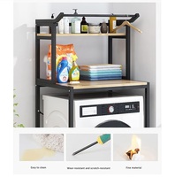 Étagère de rangement sur pied pour laveuse, pour toilettes, cadre en acier au carbone audacieux, support pour machine à laver à 3 niveaux