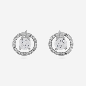 Boucles d'oreilles créoles tendance vintage religieuses 192700 avec étoile, perle et diamant en acier inoxydable et alliage de zinc pour fêtes et cadeaux - Product Image 6