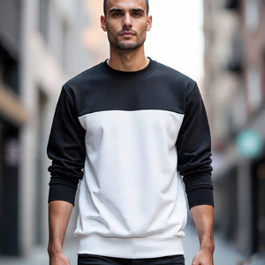 Pull-over à col rond pour hommes 400GSM Sweatshirts de haute qualité à manches longues et col rond Sweatshirts de couleur unie pour hommes - Product Image 2