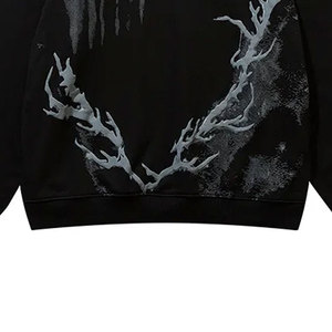 Sweats à capuche pour hommes, streetwear d'automne, uni, avec poche, 250 g/m², 100 % polyester, tissu polaire, logo brodé personnalisé, vintage, surdimensionné, faible MOQ - Product Image 5