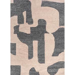 พรมขนสัตว์ทอมือสีขาวเบจและสีน้ำตาล ลายแบบนามธรรม สำหรับห้องนั่งเล่น รุ่น Ptwl-341 - Product Image 1